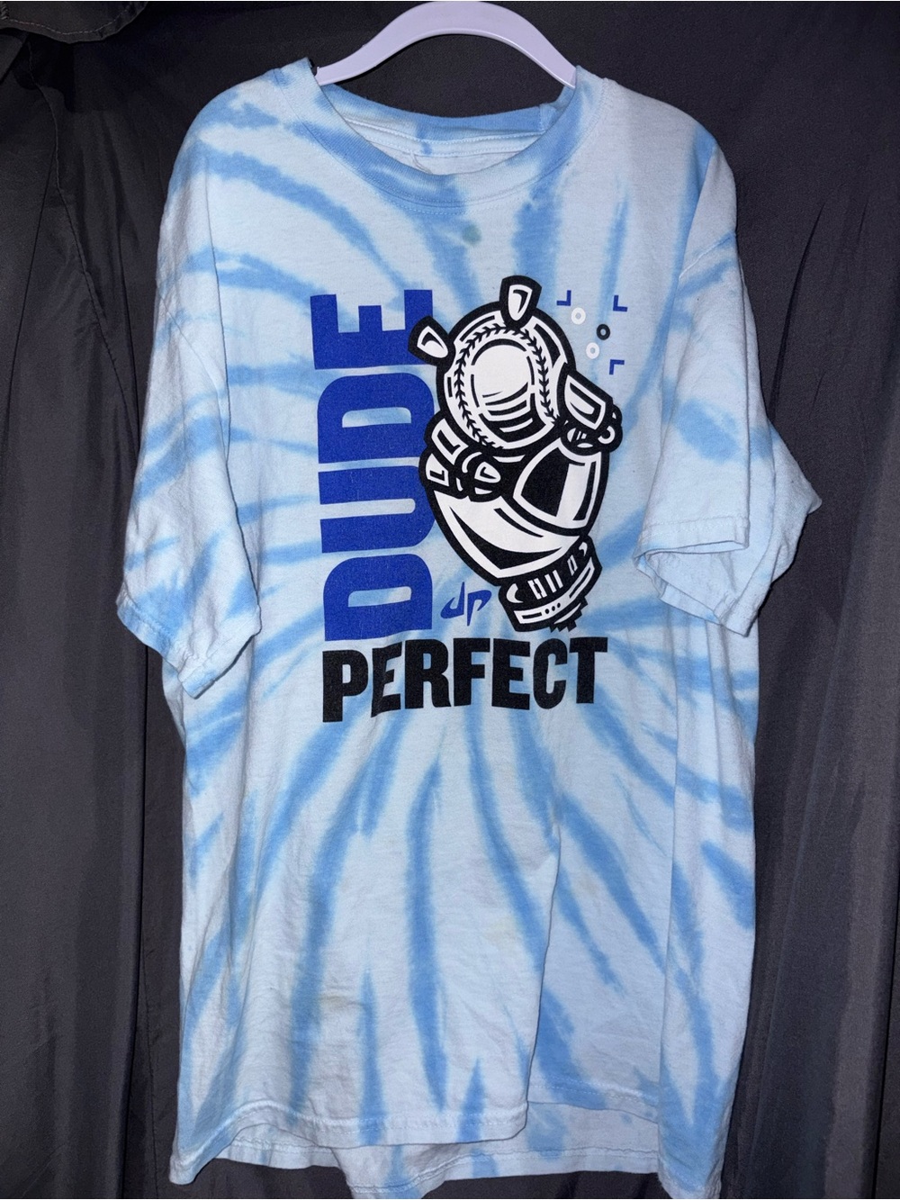 Dude Perfect Light Blue Tie-Dye Graphic Tee